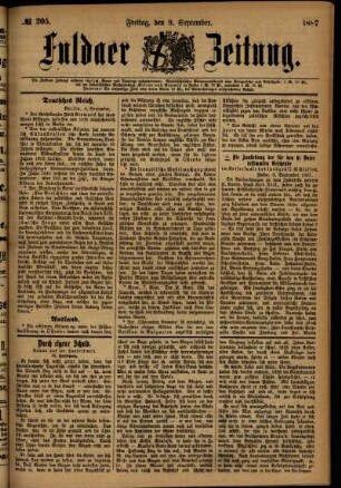 Ausgabe vom Freitag, den 09. September 1887.