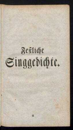 Festliche Singgedichte