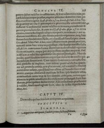 Caput IV. De modis, quibus feudum antiquum acquiritur