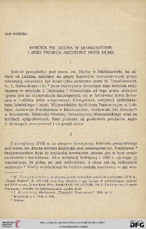 Tom 10: Kościół św. Ducha w Markuszowie i jego twórca architekt Piotr Durie