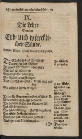 IX. Die Lehre Von der Erb- und würcklichen Sünde