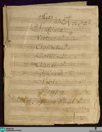 Symphonies - Don Mus.Ms. 1596 : c; BenP 121