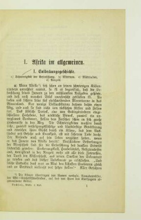 I. Afrika im allgemeinen