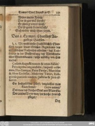 Das 8. Exempel/ Churfürst Augusti zu Sachsen.