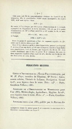 Publications récentes.