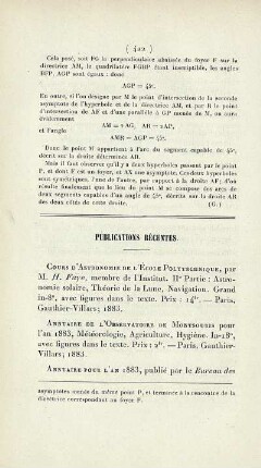 Publications récentes.