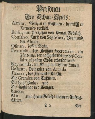 Personen Des Schau-Spiels