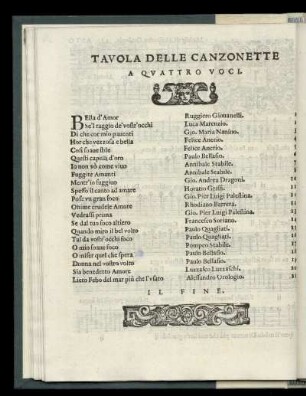 Tavola delle canzonette