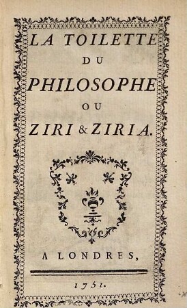 La Toilette Du Philosophe Ou Ziri & Ziria