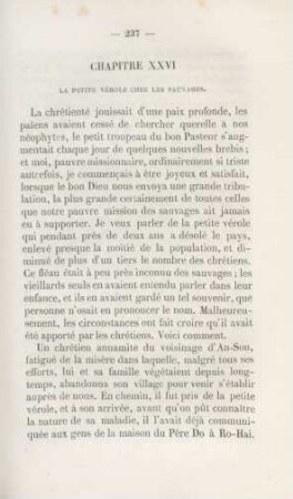 Chapitre XXVI. La petite vérole chez les sauvages
