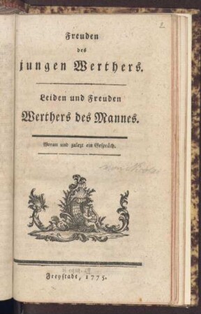 Freuden des jungen Werthers