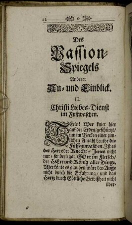 II. Christi Liebes-Dienst im Fußwaschen.
