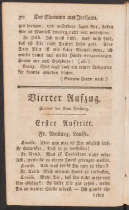 Vierter Aufzug. Zimmer der Frau Arnburg