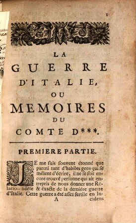 La guerre d'Italie : ou mémoires du Comte D...