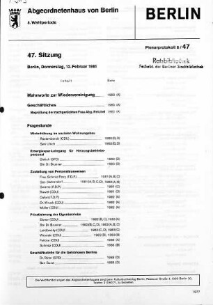 Nr. 47, 12. Februar 1981