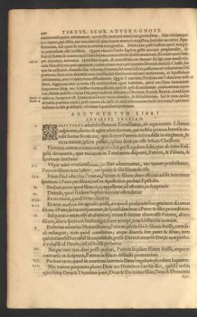Argumentum Libri Adversus Praxean