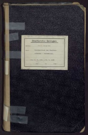 Solingen: Stadtverordnetenversammlung 1924-1926