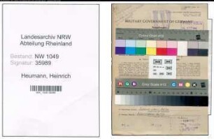 Entnazifizierung Heinrich Heumann , geb. 01.07.1914 (Bahnwart)