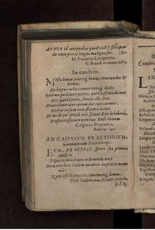 Ad Casparum Praetorium, Consulem & Poetam opt.