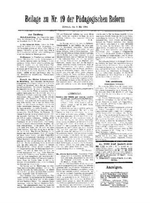 Litteratur : Beilage zu Nr. 19 der Pädagogischen Reform