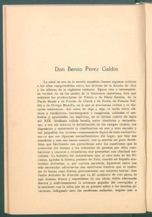 Don Benito Pérez Galdós