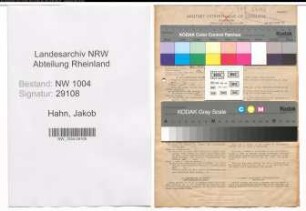 Entnazifizierung Jakob Hahn , geb. 03.11.1878 (Bankangestellter)
