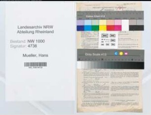 Entnazifizierung Hans Mueller, geb. 19.02.1916 (Finanzbeamter)