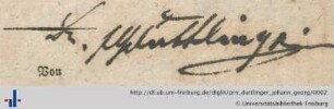 Autogramm (Aus: UB Freiburg, P 3942)