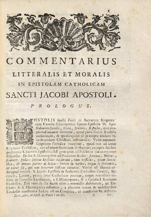 Commentarius Litteralis Et Moralis In Omnes Epistolas Sancti Pauli Apostoli, Et In VII. Epistolas Catholicas, 3