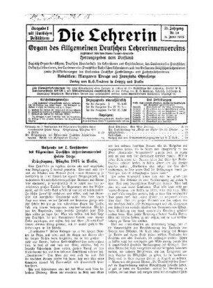 Ansprache der 1. Vorsitzenden des Allgemeinen Deutschen Lehrerinnenvereins Helene Lange : Kriegstagung, Pfingsten 1915 in Berlin