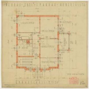 Wohnhaus Otto Ebel, Berlin-Spandau: Grundriss Erdgeschoss 1:50