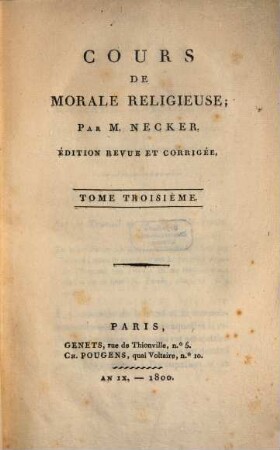 Cours De Morale Religieuse. 3