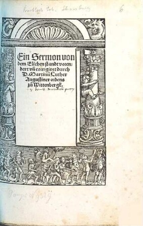 Ein Sermon von dem Elichen standt