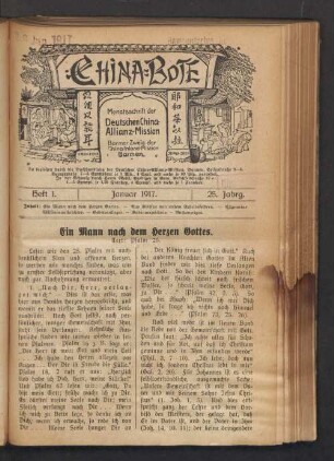 Heft 1. Januar 1917