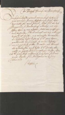 Brief an Herzog Heinrich von Braunschweig, Bevergern 29.6.1554 (Abschrift)