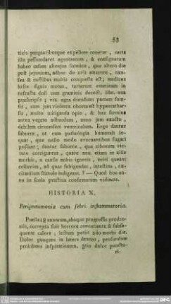 Historia X. Peripneumonia cum febri instammatoria