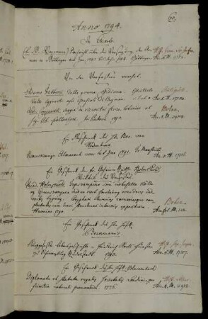 Von den Verfassern [Adamo Fabbroni] [Andrea Comparetti] verehrt. - Ein Geschenck des Hhn Bar. van Hardenbroek. - Ein Geschenck der Fr. Geheimen Räthin HolmsKiold, Wittib des Verfassers [Theodor Holmskjold]. - Ein Geschenck des Hhn HofR. Beckmann´s. - Ein Geschenck des Hhn HofR. Blumenbach´s