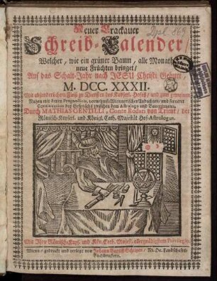 1732: Neuer Crackauer Schreib-Calender