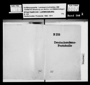 Protokolle des Deutschordensamts Neuhaus mit zahlreichen Beilagen