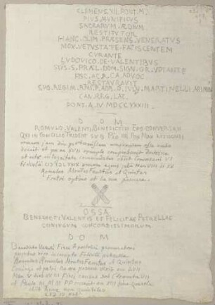 Grabsteininschrift der Familie Valenti in Trevi