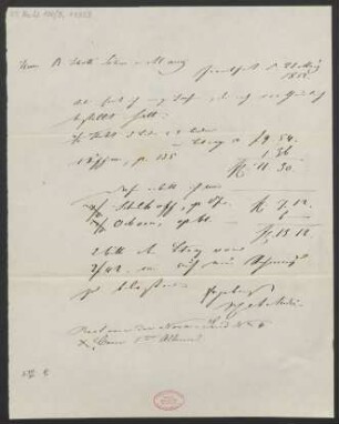 Brief an B. Schott's Söhne : 21.03.1852