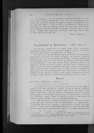 Versammlung zu Marienburg. - 1435 Aug. 5.