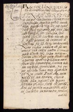 Todesanzeige des Gottfried Ketzelius aus Öttingen, 1621.