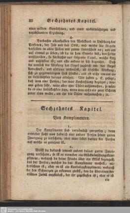 Sechzehntes Kapitel. Von Komplimenten