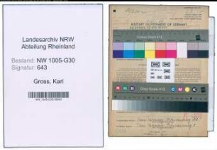 Entnazifizierung Karl Gross , geb. 05.04.1911 (Spediteur)