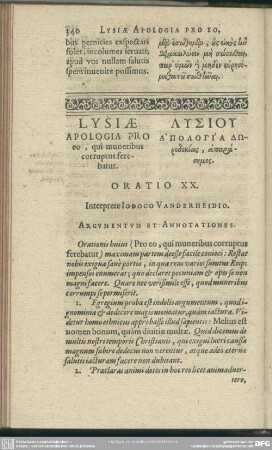 [Oratio XX. Pro eo qui muneribus corruptus ferebatur Apologia]