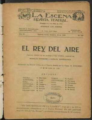 El rey del aire : juguete cómico en un prólogo y dos cuadros
