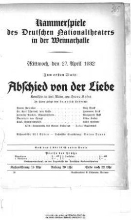 Abschied von der Liebe