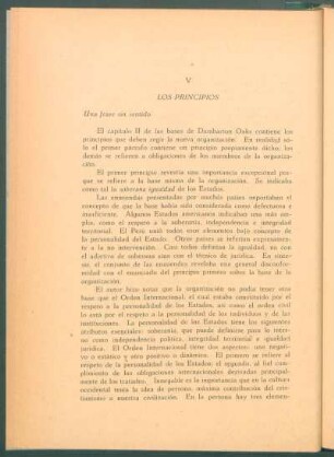 V Los Principios