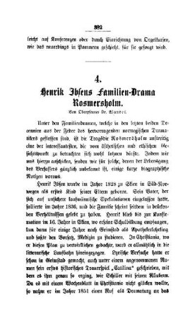 Henrik Ibsens Familien-Drama Rosmersholm